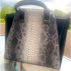 Patent leather animal print purse
